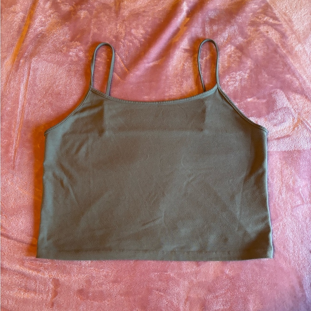 American Eagle Olive Green and Light Pink Camisole (Pair of 2) Size Large